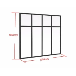 Vente-unique Glazen Binnenraam Mavora Zwart - L 120cm X B 3.5cm X H 105cm