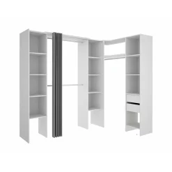 Vente-unique Open Kledingkast Dorian Wit - L 164cm X B 141cm X H 205cm