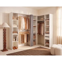 Vente-unique Open Kledingkast Dorian Wit - L 164cm X B 141cm X H 205cm