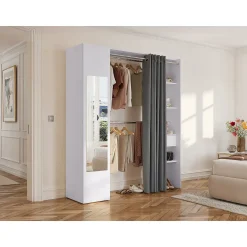 Vente-unique Open Kledingkast Bertrand Wit - L 177.5cm X B 50cm X H 205cm