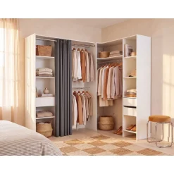 Vente-unique Open Kledingkast Gontran Wit - L 164cm X B 141cm X H 205cm
