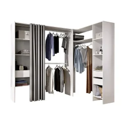 Vente-unique Open Kledingkast Gontran Wit - L 164cm X B 141cm X H 205cm