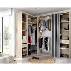 Vente-unique Open Kledingkast Gontran Beige - L 164cm X B 141cm X H 205cm