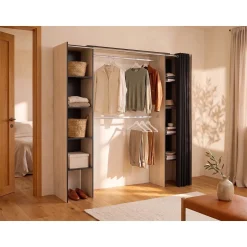 Vente-unique Open Kledingkast Dorian Grijs - L 110cm X B 50cm X H 205cm