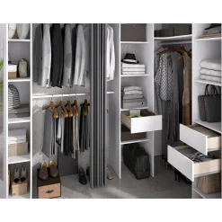 Vente-unique Open Kledingkast Bertrand Wit - L 231.5cm X B 141cm X H 205cm