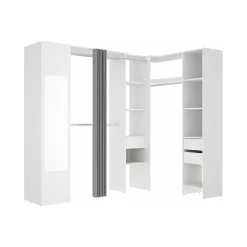 Vente-unique Open Kledingkast Bertrand Wit - L 231.5cm X B 141cm X H 205cm