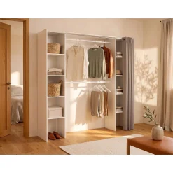 Vente-unique Open Kledingkast Dorian Wit - L 110cm X B 50cm X H 205cm