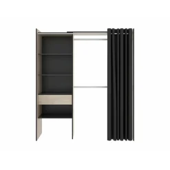 Vente-unique Open Kledingkast Laurent Antracietgrijs - L 110cm X B 50cm X H 205cm