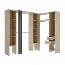 Vente-unique Open Kledingkast Dorian Beige - L 164cm X B 141cm X H 205cm
