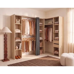 Vente-unique Open Kledingkast Dorian Beige - L 164cm X B 141cm X H 205cm