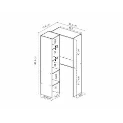 Vente-unique Open Kledingkast Ferdinand Wit - L 79.4cm X B 88.4cm X H 185.5cm
