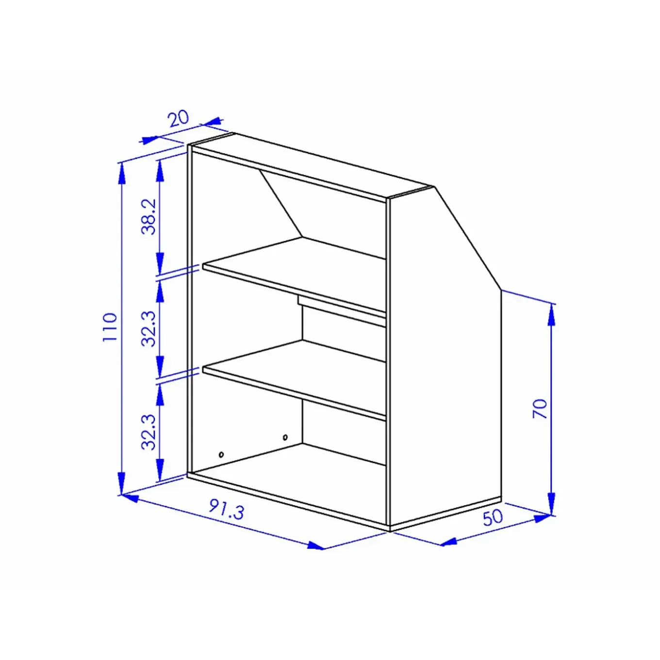 Vente-unique Zolderkast Adezio Wit - L 91.3cm X B 50cm X H 110cm
