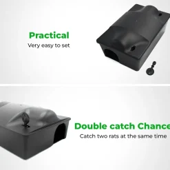 VerminBuster Rattenvoerdoos Multibox + 2 Rattenvallen - Inclusief Slot - Effectief En Veilig