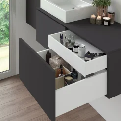Emuca Vertex Met 3d-regeling Outdoor Lade , Hoogte 83mm, 40kg, Diepte 450mm, Staal, Wit Gelakt