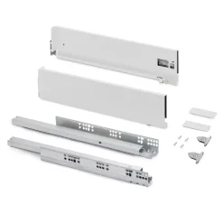 Emuca Vertex Met 3d-regeling Outdoor Lade , Hoogte 131mm, 40kg, Diepte 350mm, Staal, Wit Gelakt