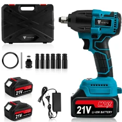 Vesto® Accu Slagmoersleutel 21v - Incl. 6x Moerdoppen - 2x Accu - 600nm - Slagschroevendraaier