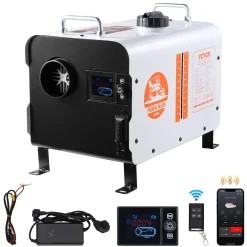 Vevor Dieselheater 8kw 12/24v Draagbaar, Lcd Scherm, Afst.bed., 7l Tank, Voor Vrachtwagen