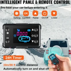 Vevor Dieselkachel (verwarming) 12v 8kw Voor Auto/trucks Afstandsbediening, Lcd-thermostaatmonitor