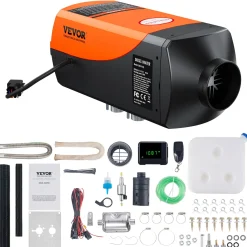 VEVOR Dieselkachel (verwarming) 12v 2kw 0.12-0.26l/u, Lcd, Snel Opwarmend, Draagbaar