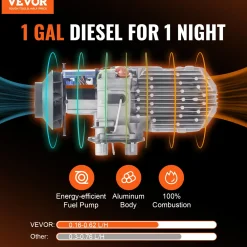 VEVOR Dieselkachel (verwarming) 12v 8kw 0.16-0.62l/u, Lcd-display