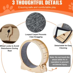 VEVOR -kattenloopwiel-voor-binnenkatten-met-krabpaal-91-cm