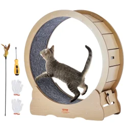 VEVOR -kattenloopwiel-voor-binnenkatten-met-krabpaal-91-cm