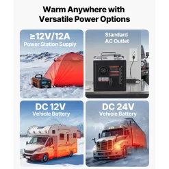 VEVOR 8kw Dieselkachel 12/24v All-in-1, Bluetooth, Afst.bed., Digitaal Display, Veilig