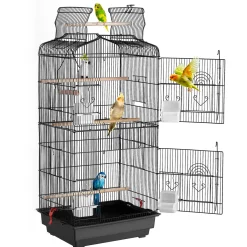 Vevor-vogelkooi-(parkietenkooi)-457x355x925mm-zwart-vogelhuis-stevig