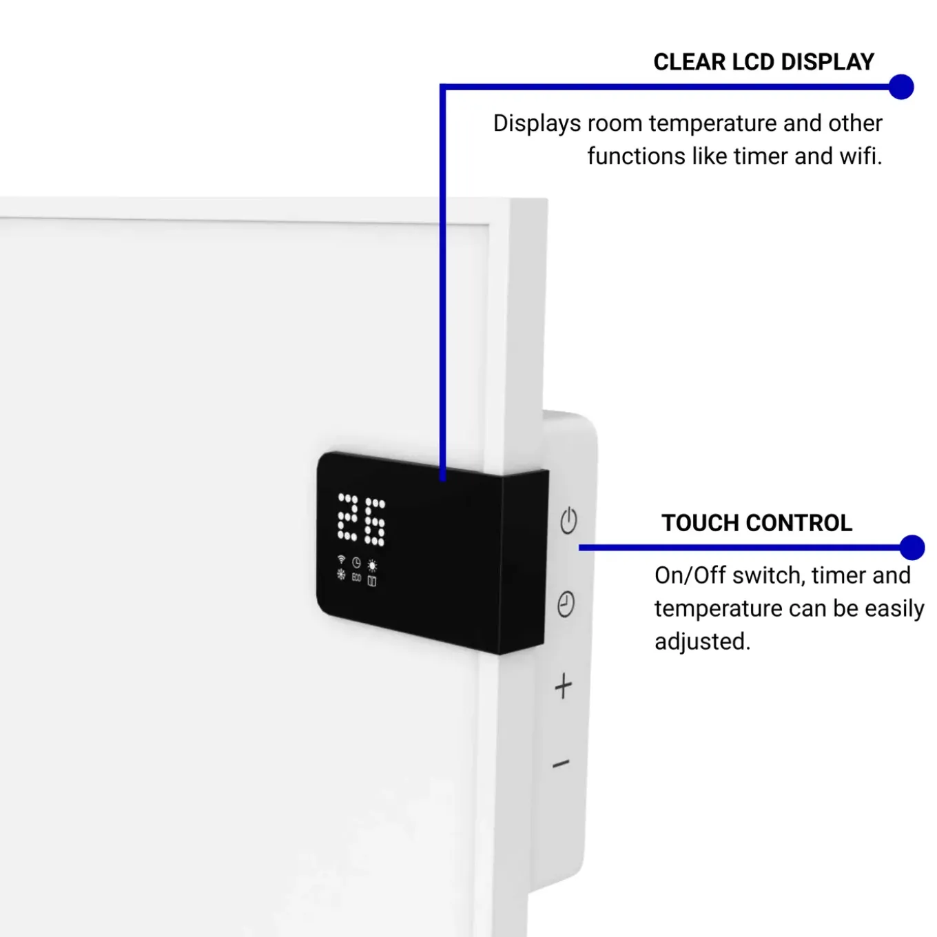 VH Infrarood paneel Superia V3 - Wit - 60 x 60 cm - 360 Watt - Geïntegreerde thermostaat - Wifi