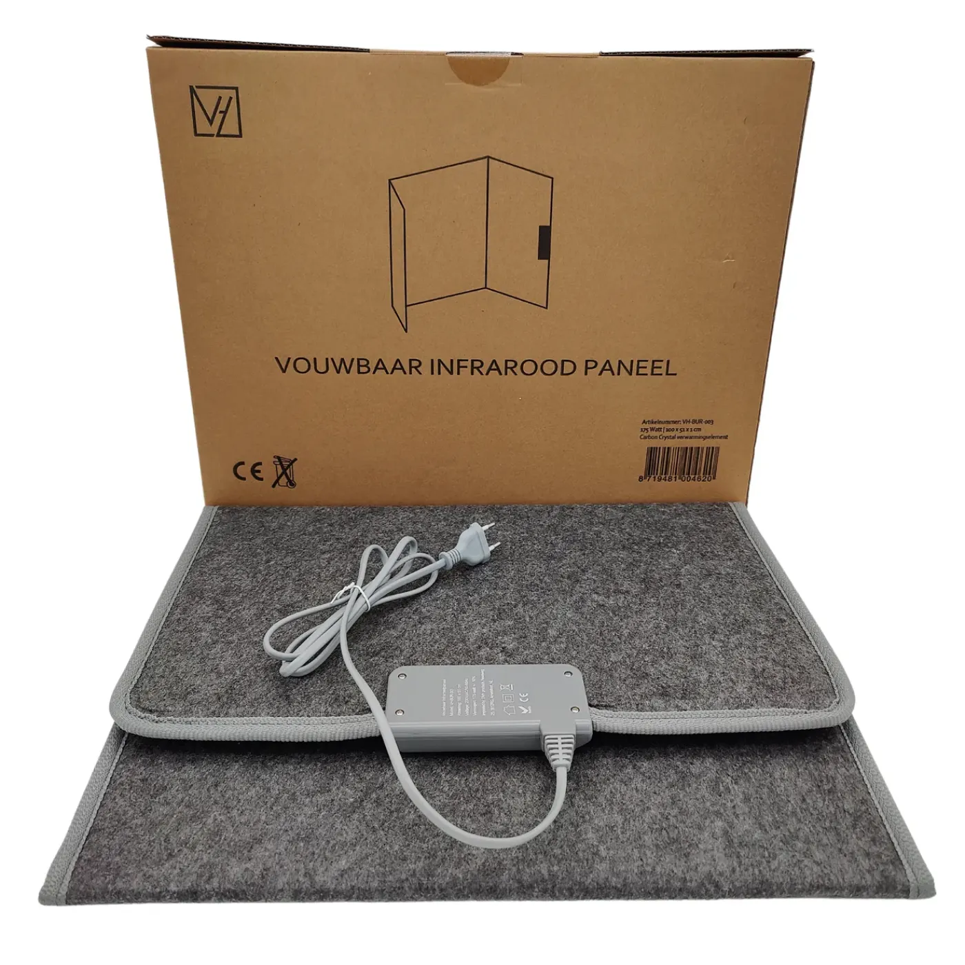 VH infrarood paneel - Vouwbaar - 175 watt - 51 x 101 cm - 3 standen met timer