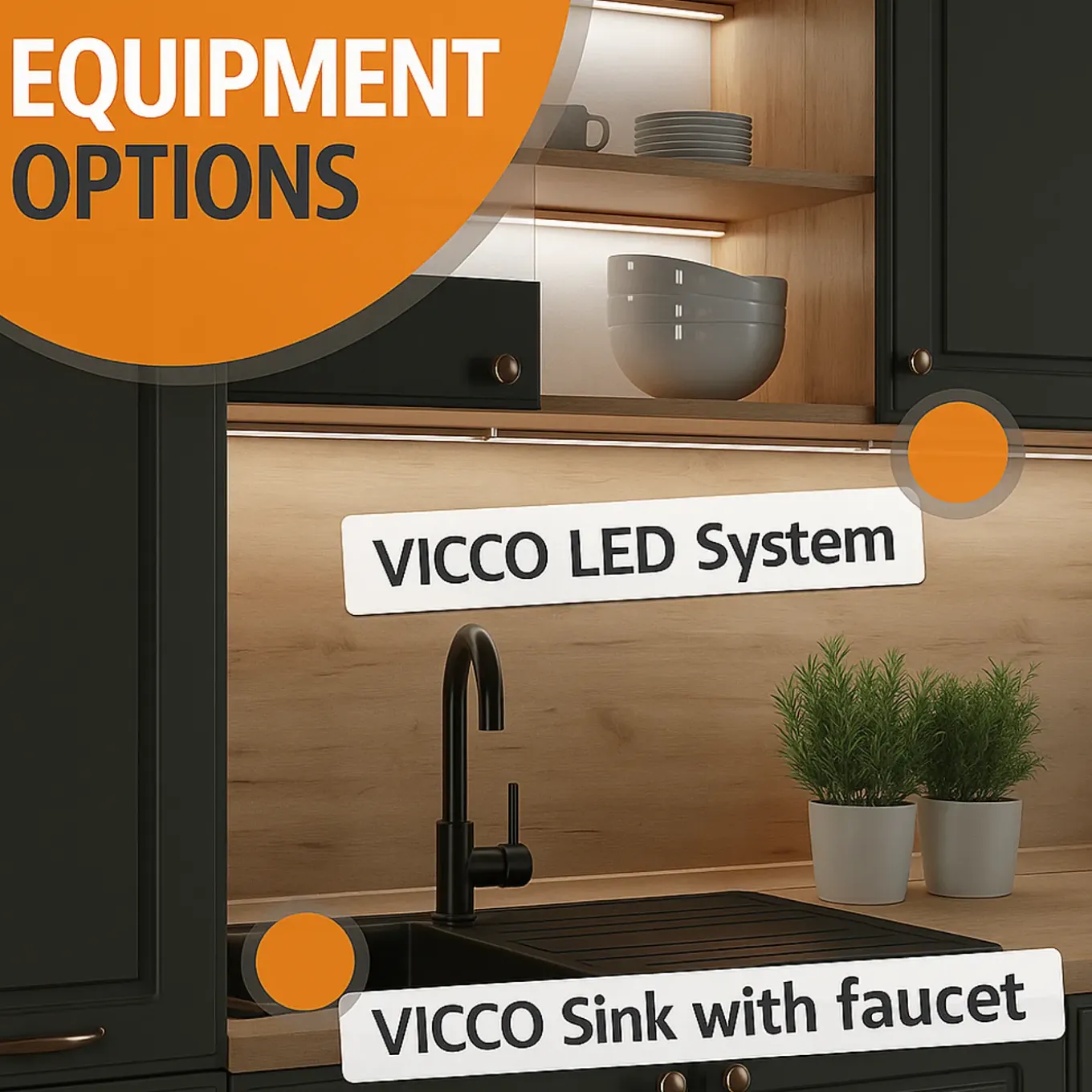 Vicco - Compacte Complete Keuken - R-line - Hoogglans Rood Wit - 200 X 81,6 X 60 Cm
