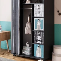 Vicco Doros Kast, 100x168cm Open, Met Wielen, Grijs, 40641