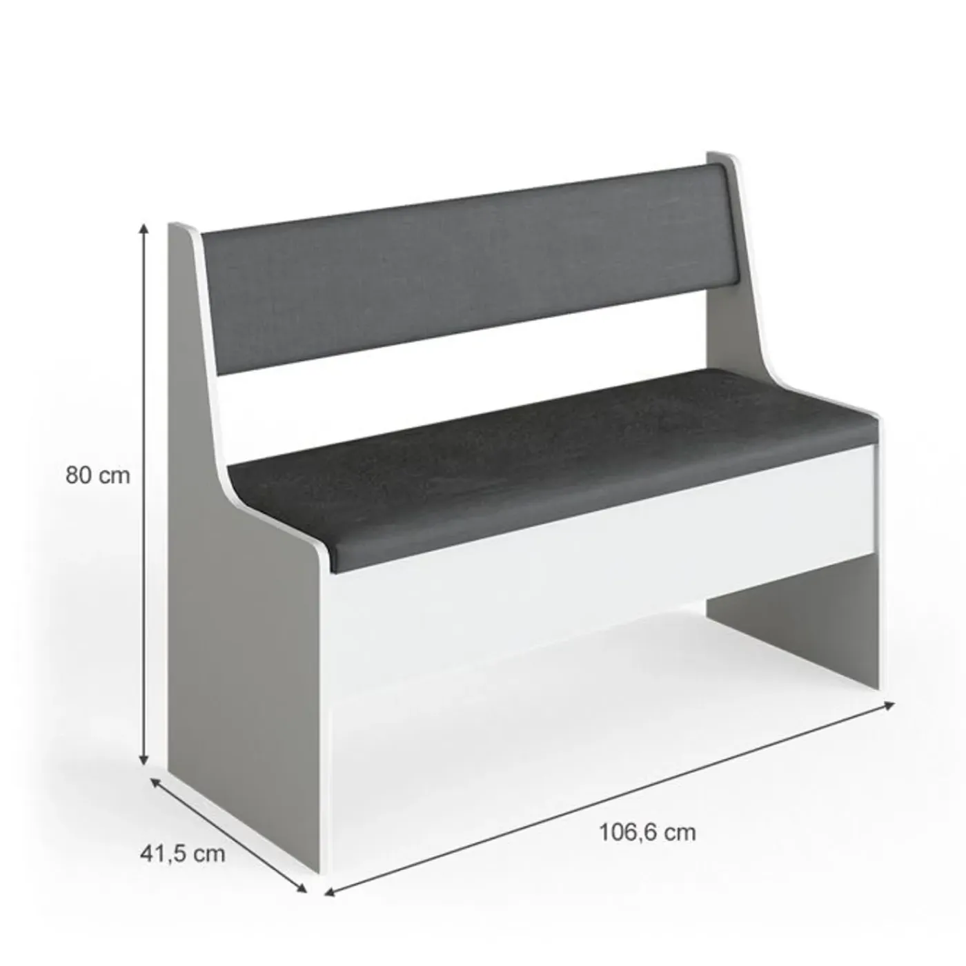 VICCO Eetkamerbank Roman, 41.5x106.6cm, Wit, 34177