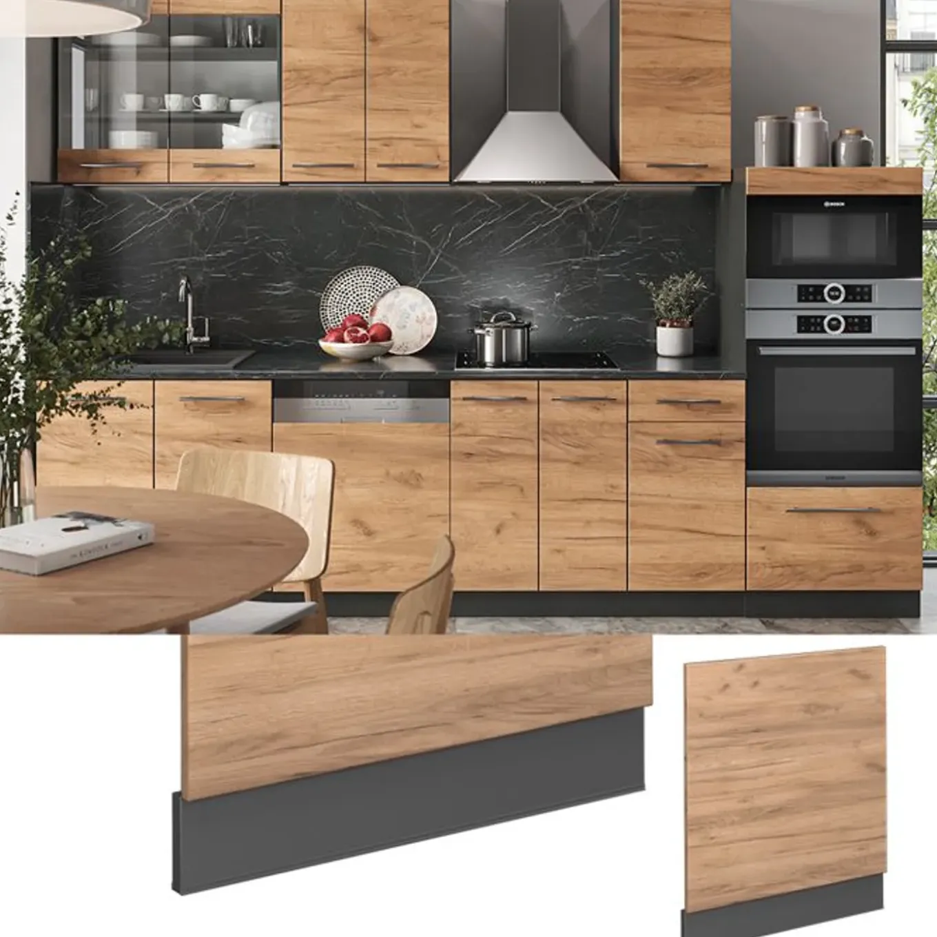 Vicco Façade Fameline, 60cm, Pt Marbre, Gouden/anthraciet Eiken, 46883