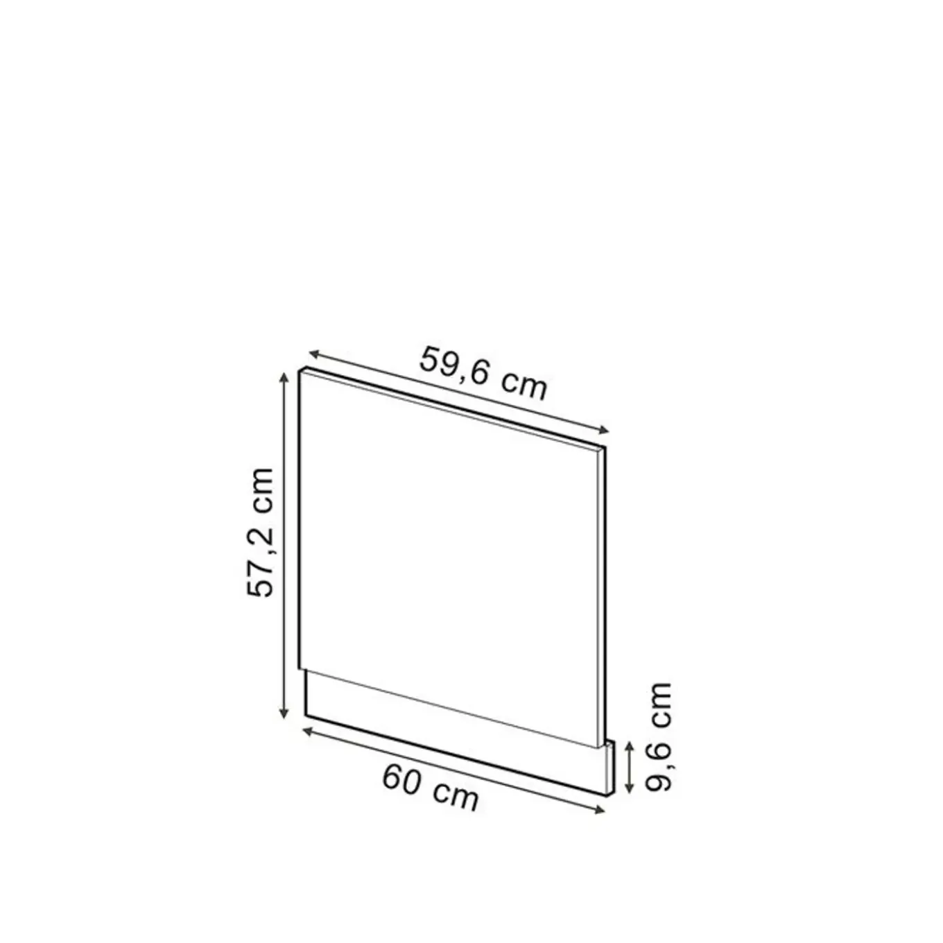 Vicco Façade Rline, 60cm, Pt Eik, Zwart Hoge Glans/wit, 46622