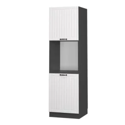 Vicco Fameline Ovenmeubel, 60cm Open, Wit Landelijk/antraciet, 38569