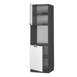 Vicco Fameline Ovenmeubel, 60cm Open, Wit Landelijk/antraciet, 38569