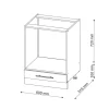 Vicco Fameline Ovenmeubel, 60cm Zonder Pt, Antraciet Hoogglans/gouden Eiken, 38354