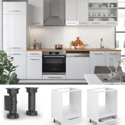 Vicco Fameline Ovenmeubel, 60cm, Pt Antraciet, Wit Hoogglans/wit, 45675