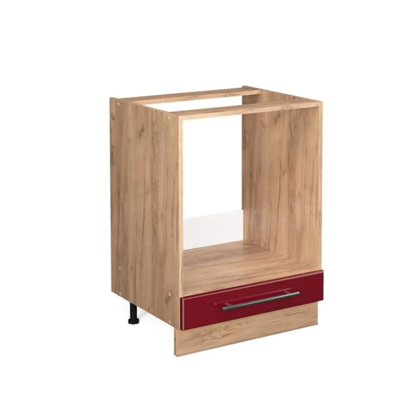 VICCO Fameline Ovenmeubel, 60cm, Pt Marmer, Bordeauxrood Hoge Glans/gouden Eiken, 46