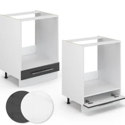 VICCO Fameline Ovenmeubel, 60cm Zonder Pt, Antraciet Hoogglans/wit, 33512