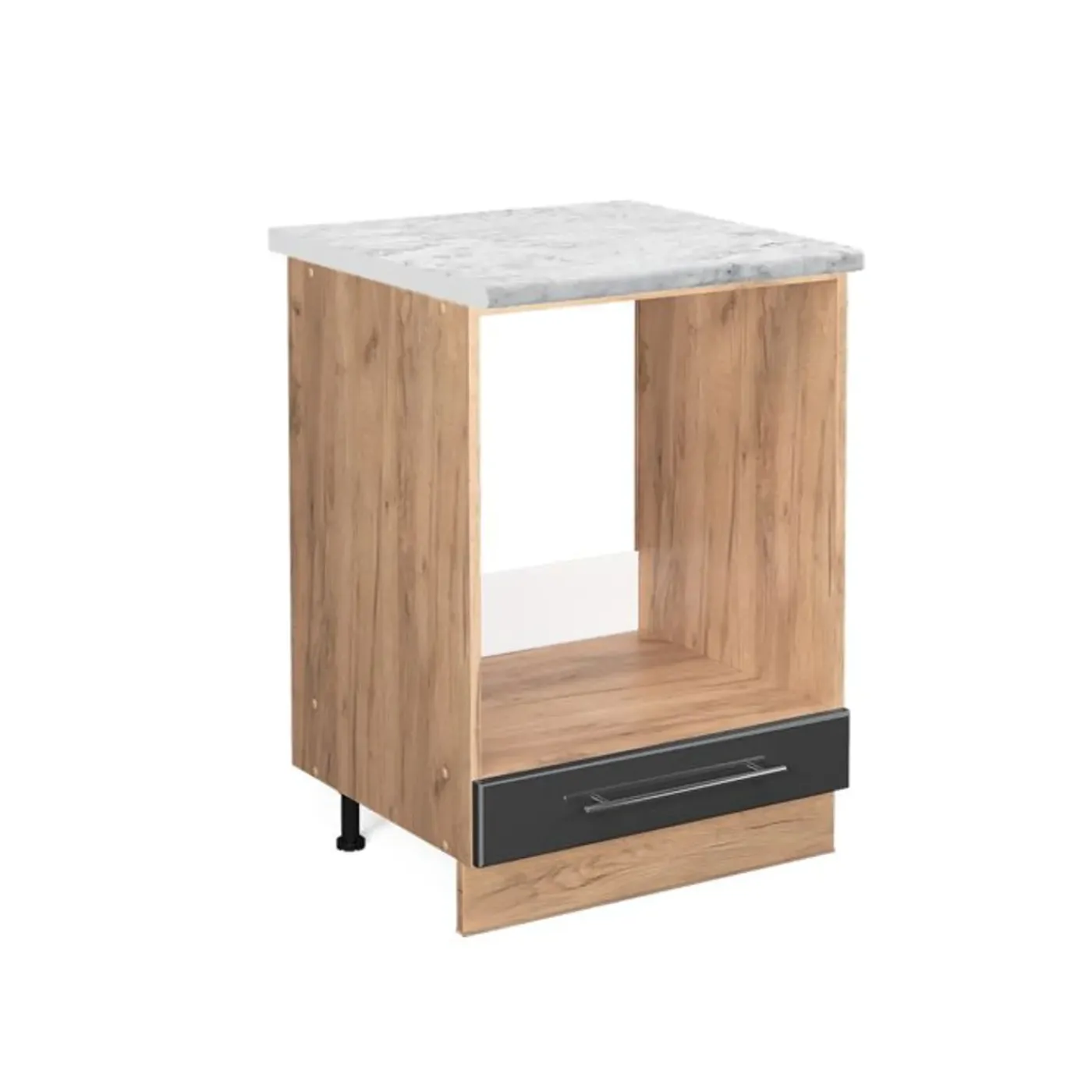 VICCO Fameline Ovenmeubel, 60cm, Pt Marmer, Antraciet Hoogglans/gouden Eiken, 46508