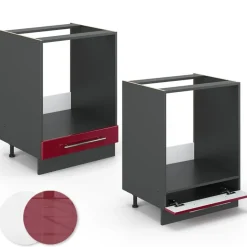 VICCO Fameline Ovenmeubel, 60cm Zonder Pt, Bordeauxrood Hoogglans/antraciet, 35559