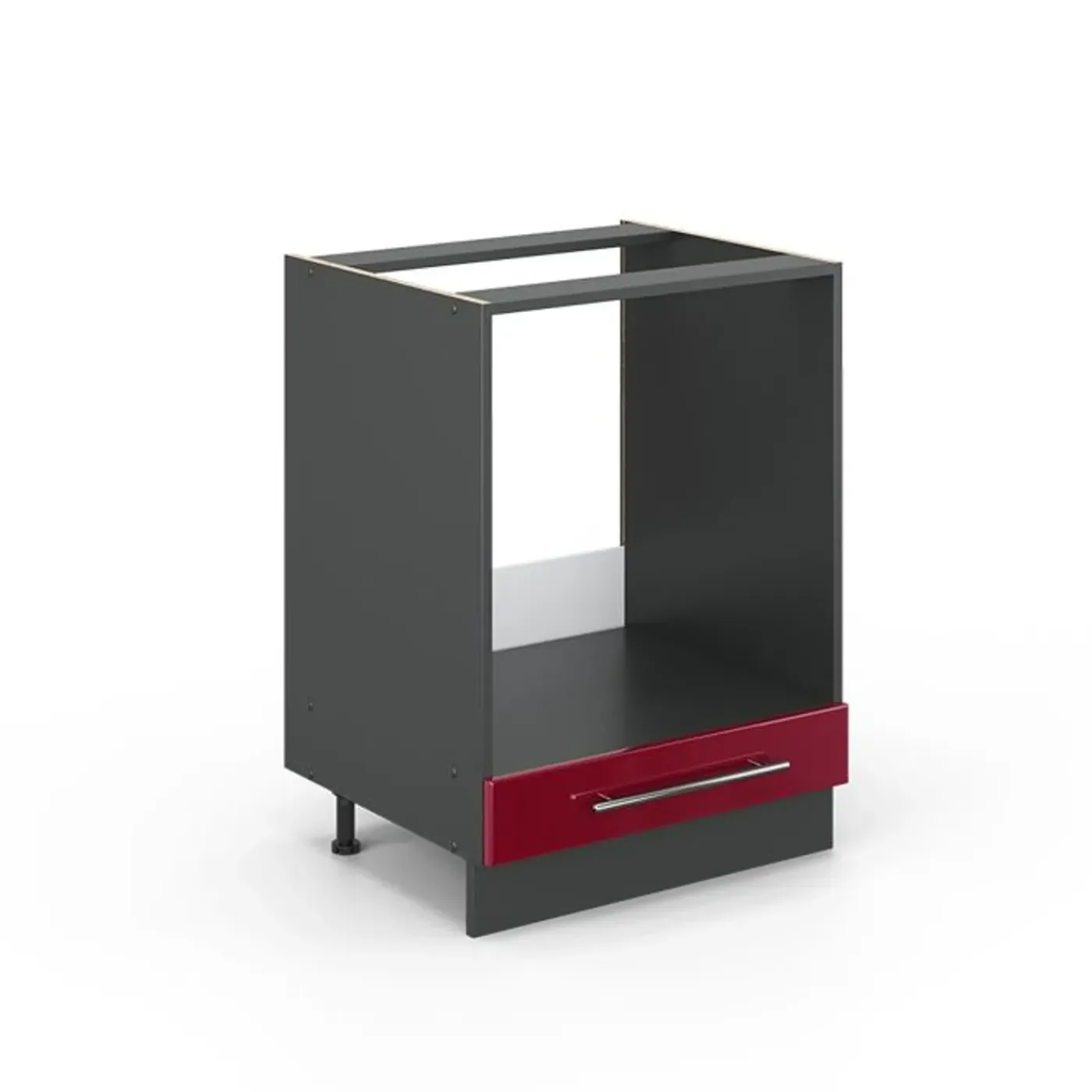 VICCO Fameline Ovenmeubel, 60cm Zonder Pt, Bordeauxrood Hoogglans/antraciet, 35559