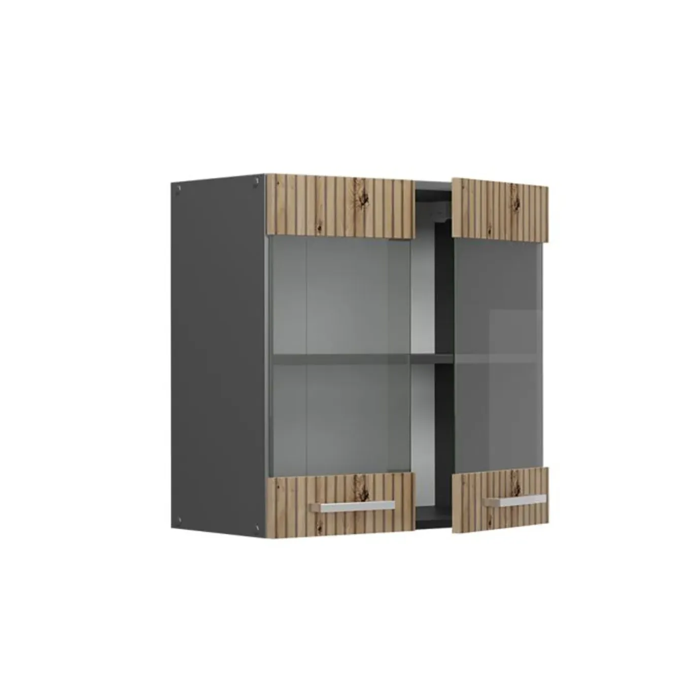 Vicco Glazen Kast Rline, 60cm, Artisan Eik/antraciet, 49215