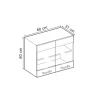 VICCO Glazen Kast Rline, 60cm, Blauwgrijs/antraciet, 41185