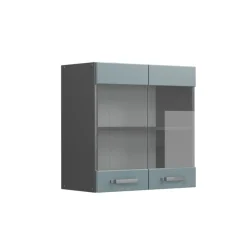 VICCO Glazen Kast Rline, 60cm, Blauwgrijs/antraciet, 41185