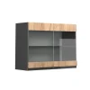 VICCO Glazen Kast Rline, 80cm Jvorm, Gouden Eiken/antraciet, 39743
