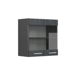 VICCO Glazen Kast Rline, 60cm, Zwart/antraciet, 47614