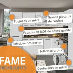 Vicco - Hoekkast Onder - Glanzend Donkerblauw En Antraciet - 80,5 Cm